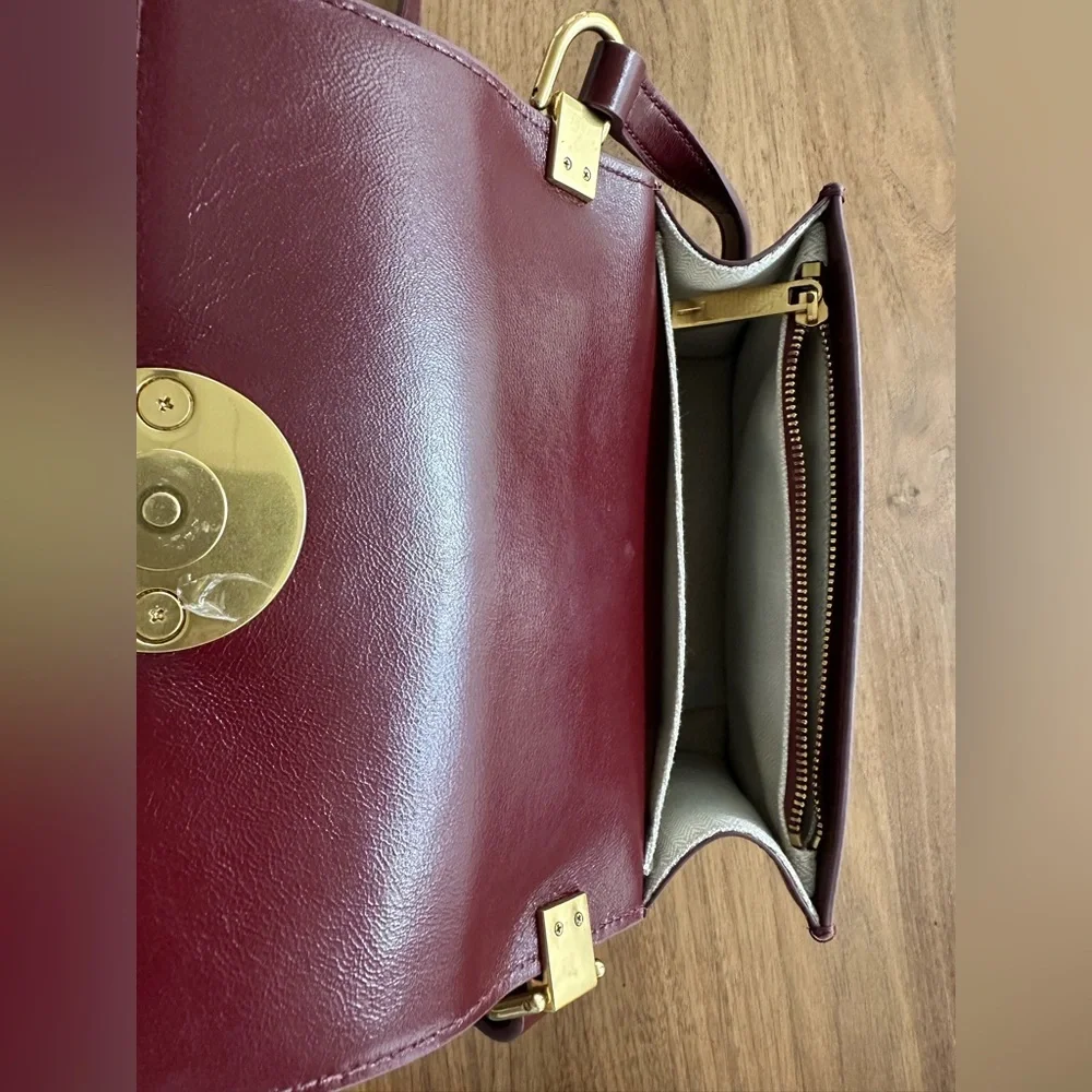 Ted Baker Rosalie Crossbody Bag – Burgundy with Gold Knot Hardware - Picture 12 of 16